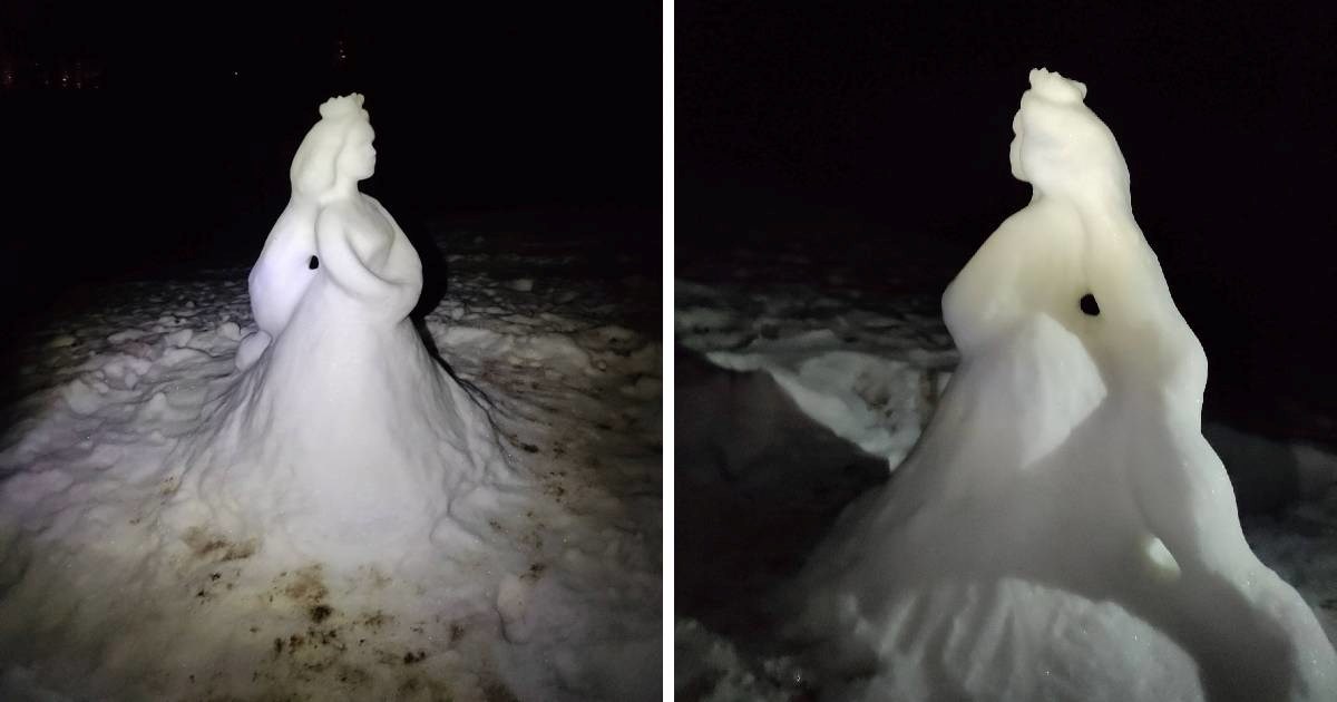 FOTO Netko je na Sljemenu napravio Snje&#x17E;nu kraljicu