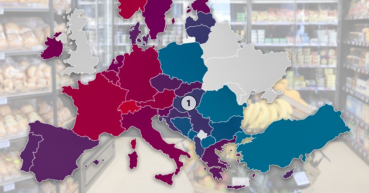 Koja je hrana u Hrvatskoj skuplja, a koja jeftinija nego u EU? Pogledajte karte