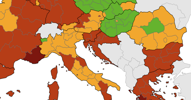 Stigla nova korona-karta, cijela Hrvatska je u crvenom