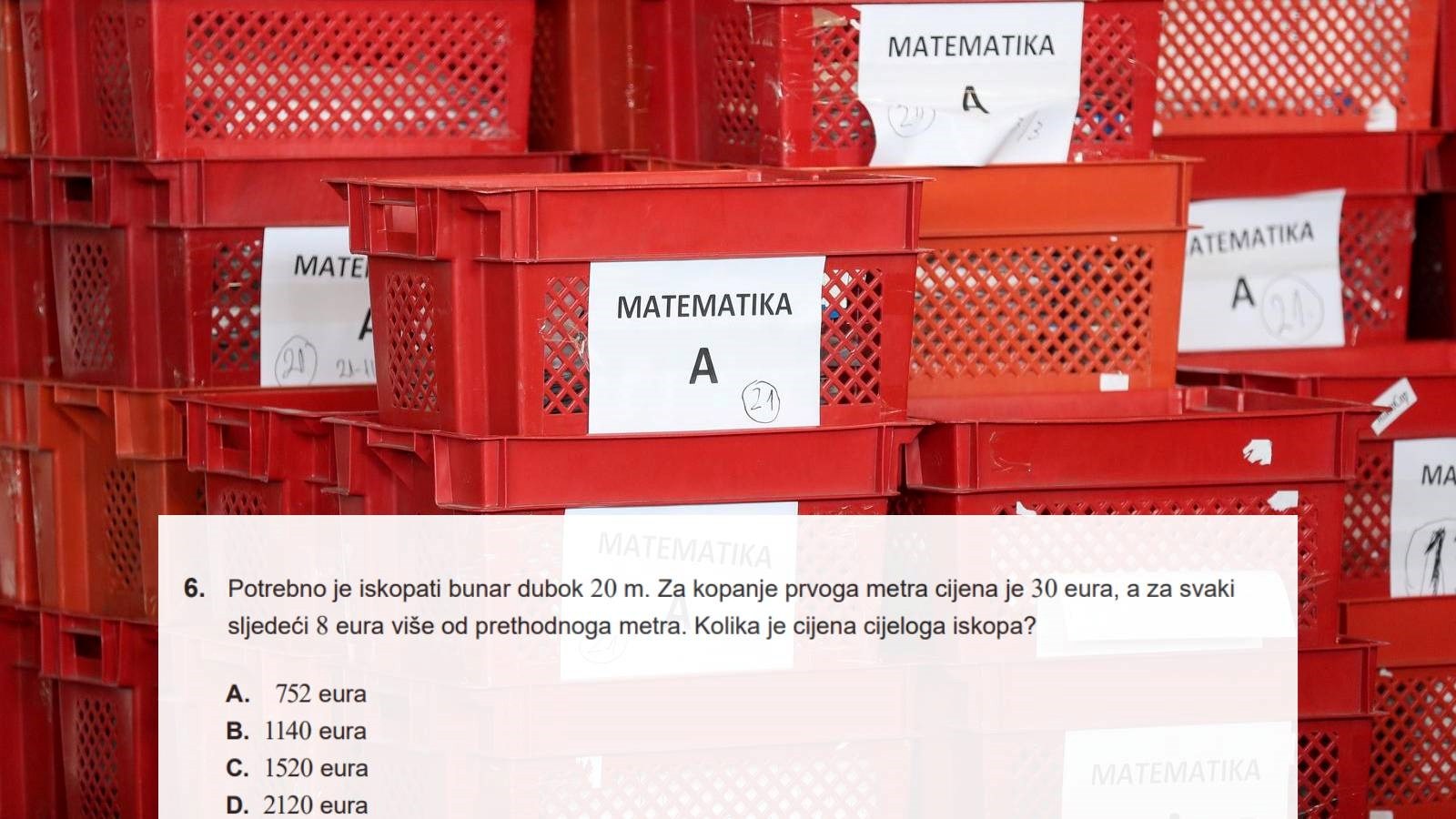 Zadatak o bunaru dobili maturanti na A i B razini matematike. Biste li znali odgovor?