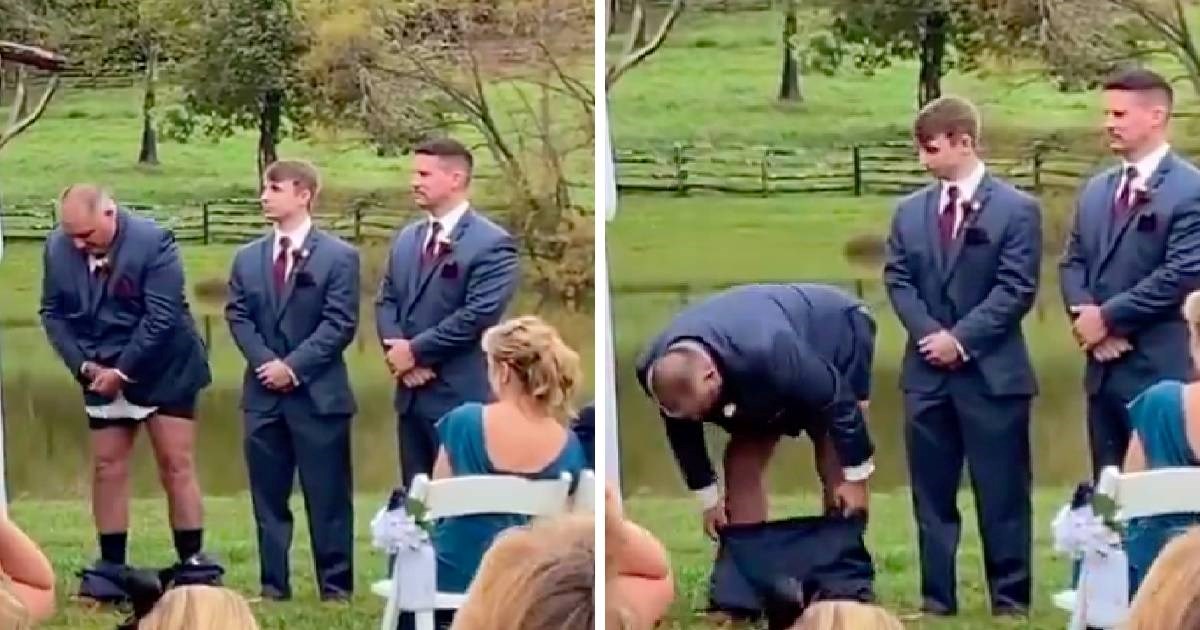 Kum ostao bez hlača usred vjenčanja, video je viralan