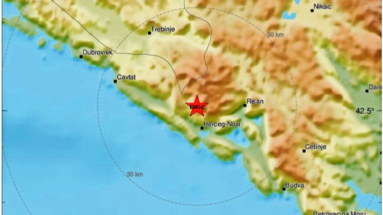 Novi potres u blizini granice Crne Gore i Hrvatske