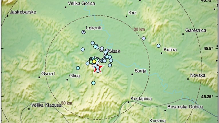 Potres magnitude 2.9 na Baniji