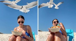46 mil. pregleda: Žena na plaži htjela jesti salatu, a onda su se pojavili galebovi