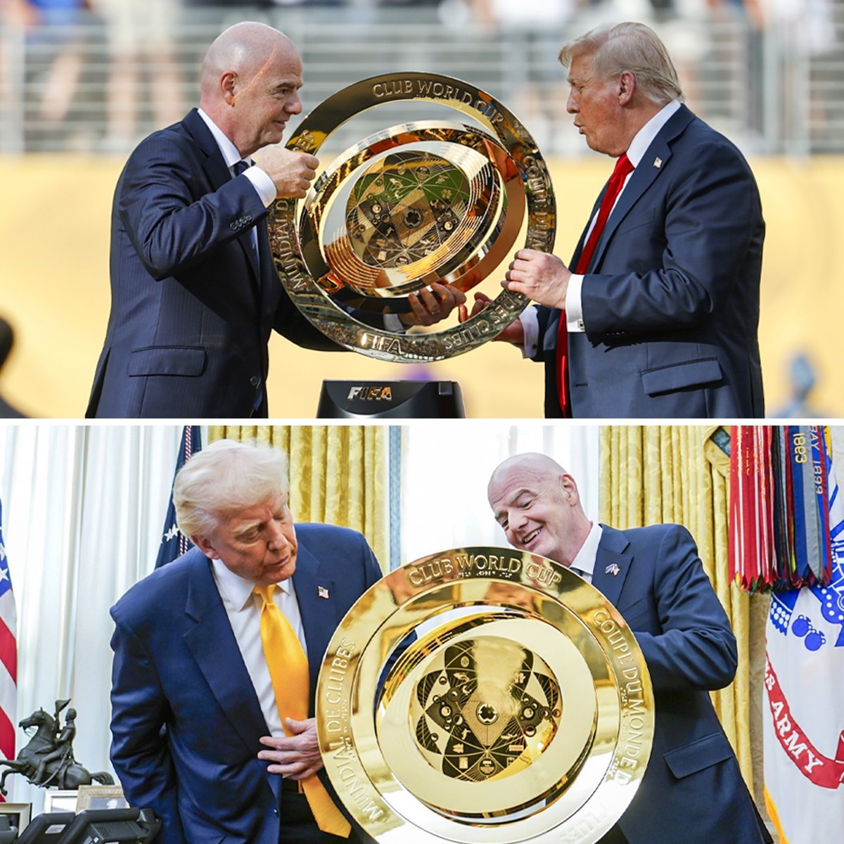 Nastavak lude priče s trofejom. Trumpu je ostao original, Chelsea je dobio kopiju