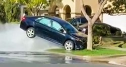VIDEO Autom pogodio hidrant i završio na pranju života
