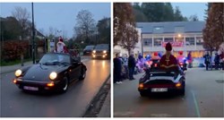 VIDEO Sveti Nikola stigao u belgijsku školu u Porscheu i pod pratnjom policije