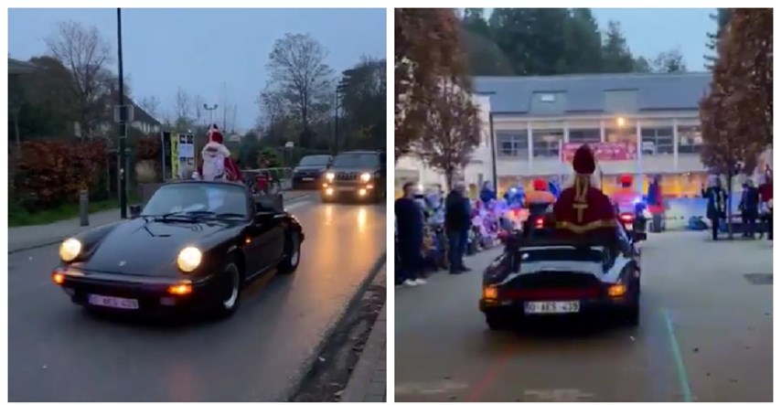 VIDEO Sveti Nikola stigao u belgijsku školu u Porscheu i pod pratnjom policije
