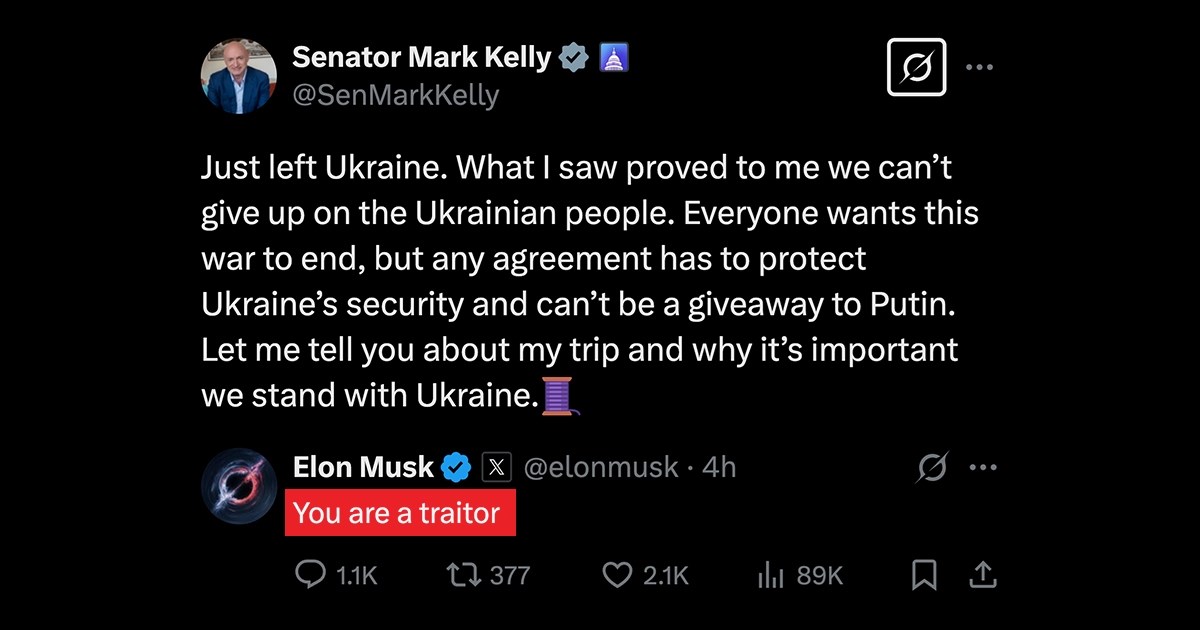 Američki senator i veteran: Ne smijemo odustati od Ukrajinaca. Musk: Ti si izdajica