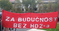 FOTO Radnička fronta pred HDZ-om: "Baniju i Zagreb obnoviti, HDZ do temelja sravniti"