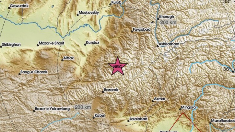 Potres magnitude 5 po Richteru pogodio je Hindukuš u Afganistanu