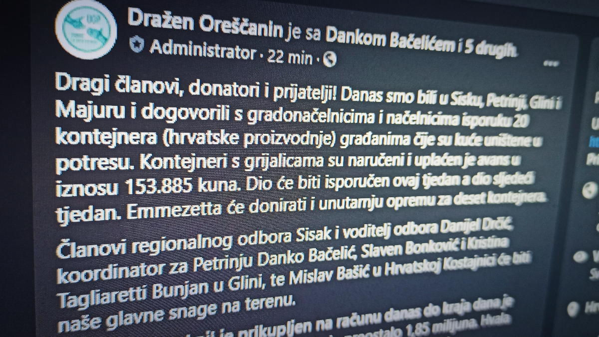Glas poduzetnika skupio 2 milijuna kuna, nabavljaju kontejnere za razrušenu Banovinu