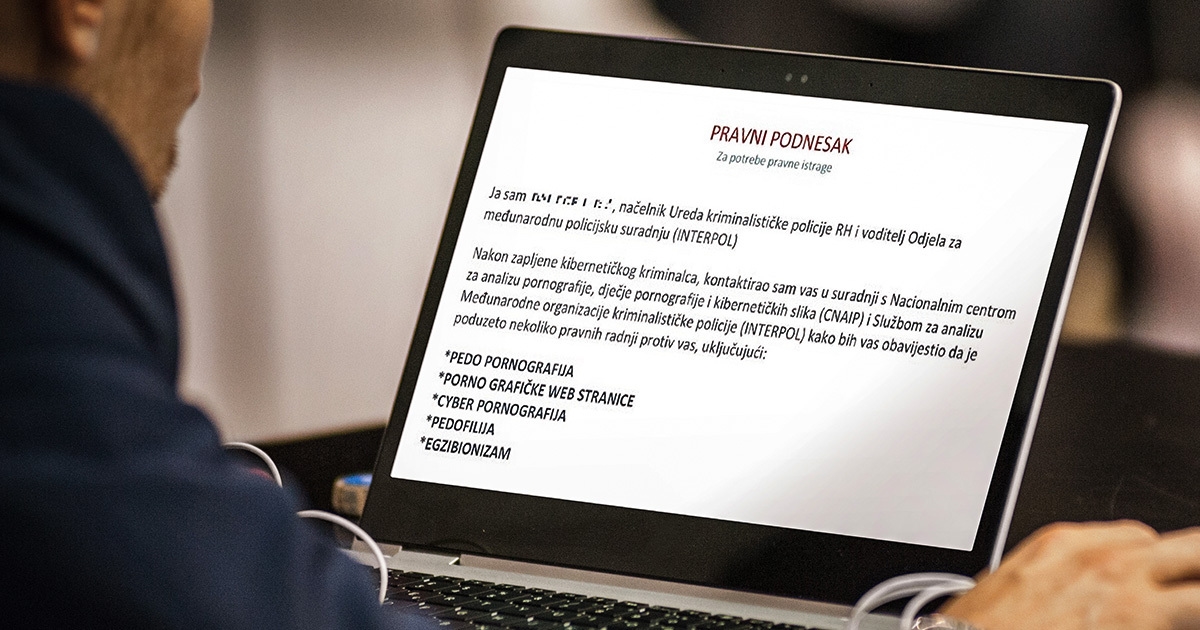 Nova prevara. Ljudi dobiju mail da su optuženi za pedofiliju, javila se policija