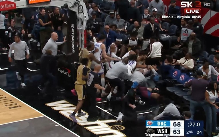 VIDEO Masovna tučnjava u NBA ligi. Letjele šake, stradao snimatelj i kamera