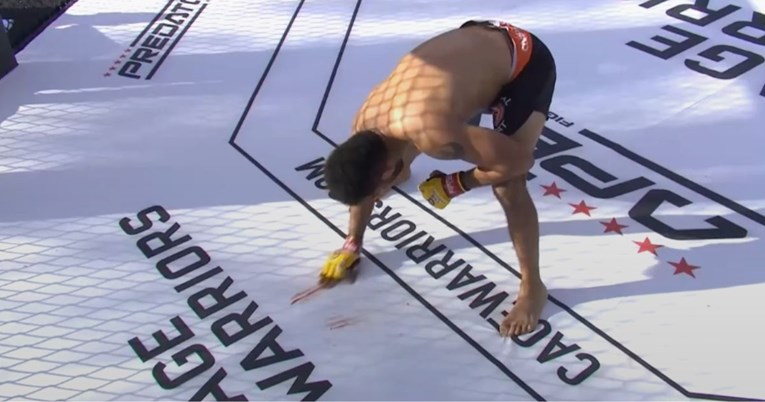 VIDEO Krvlju ispisao inicijale na pod nakon pobjede na MMA debiju