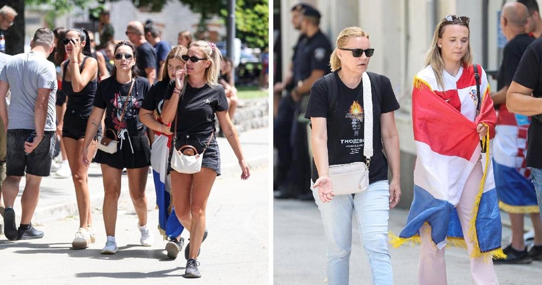 Thompsonovi fanovi u Sinj došli u crnim majicama, ogrnuli se zastavama