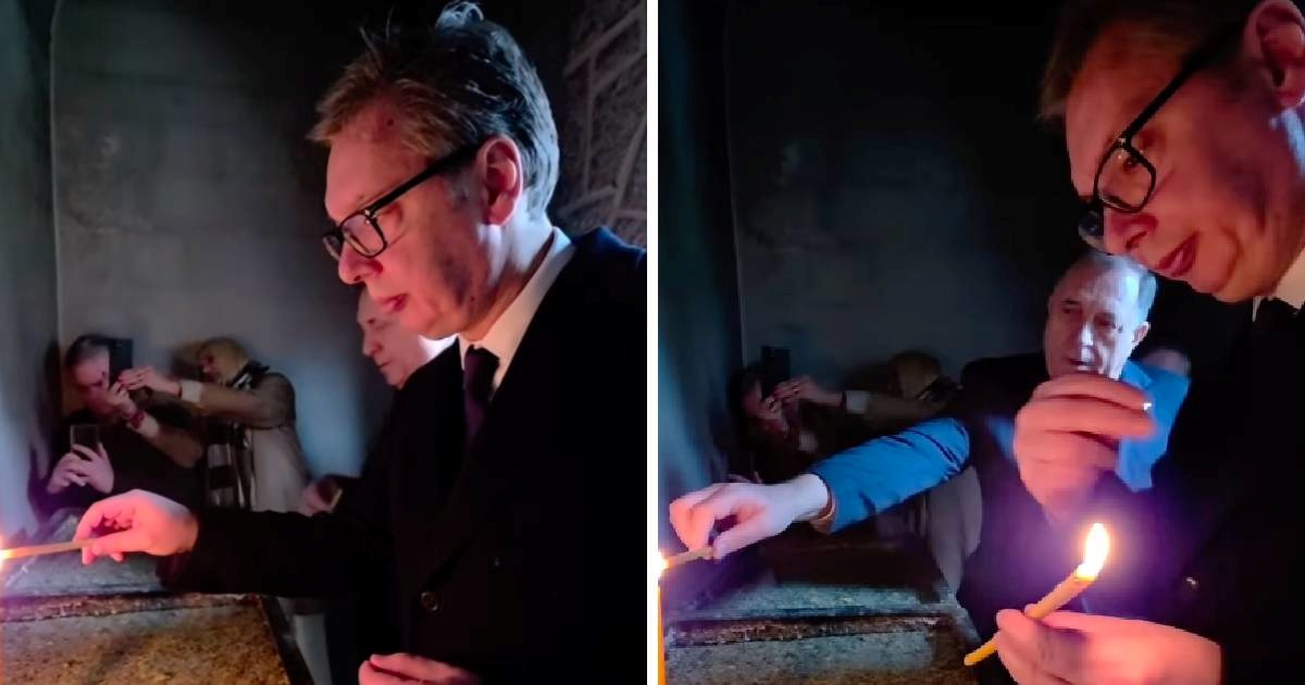 Vučićev potez u crkvi postao viralan: Poljubio upaljenu svijeću