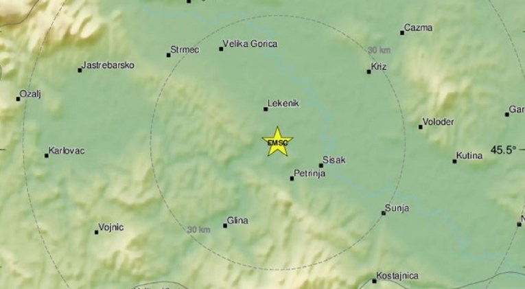 Potres od 2.9 po Richteru kod Siska