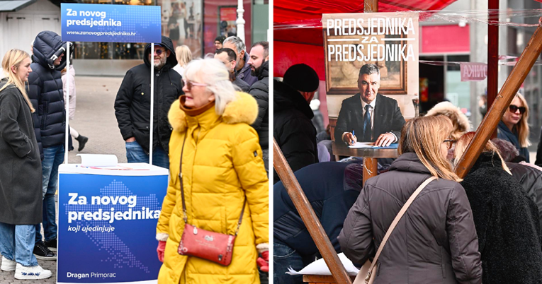 FOTO Na većini štandova fotografije predsjedničkih kandidata. Primorčev je iznimka