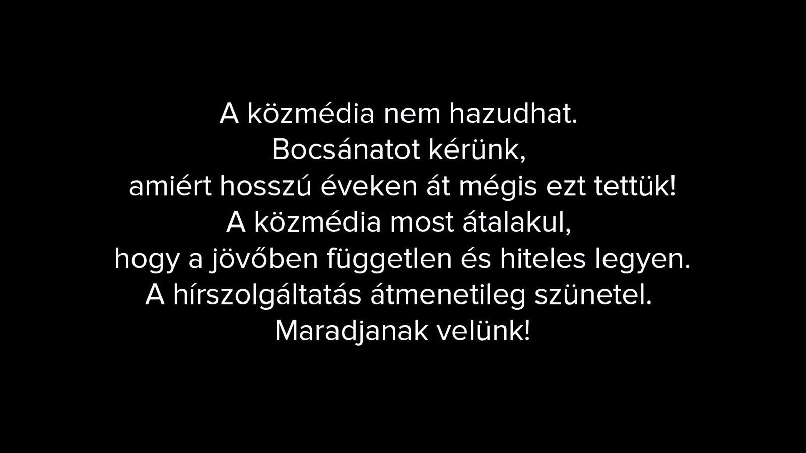 Crni ekran na mađarskoj televiziji: Ispričavamo se, godinama smo lagali