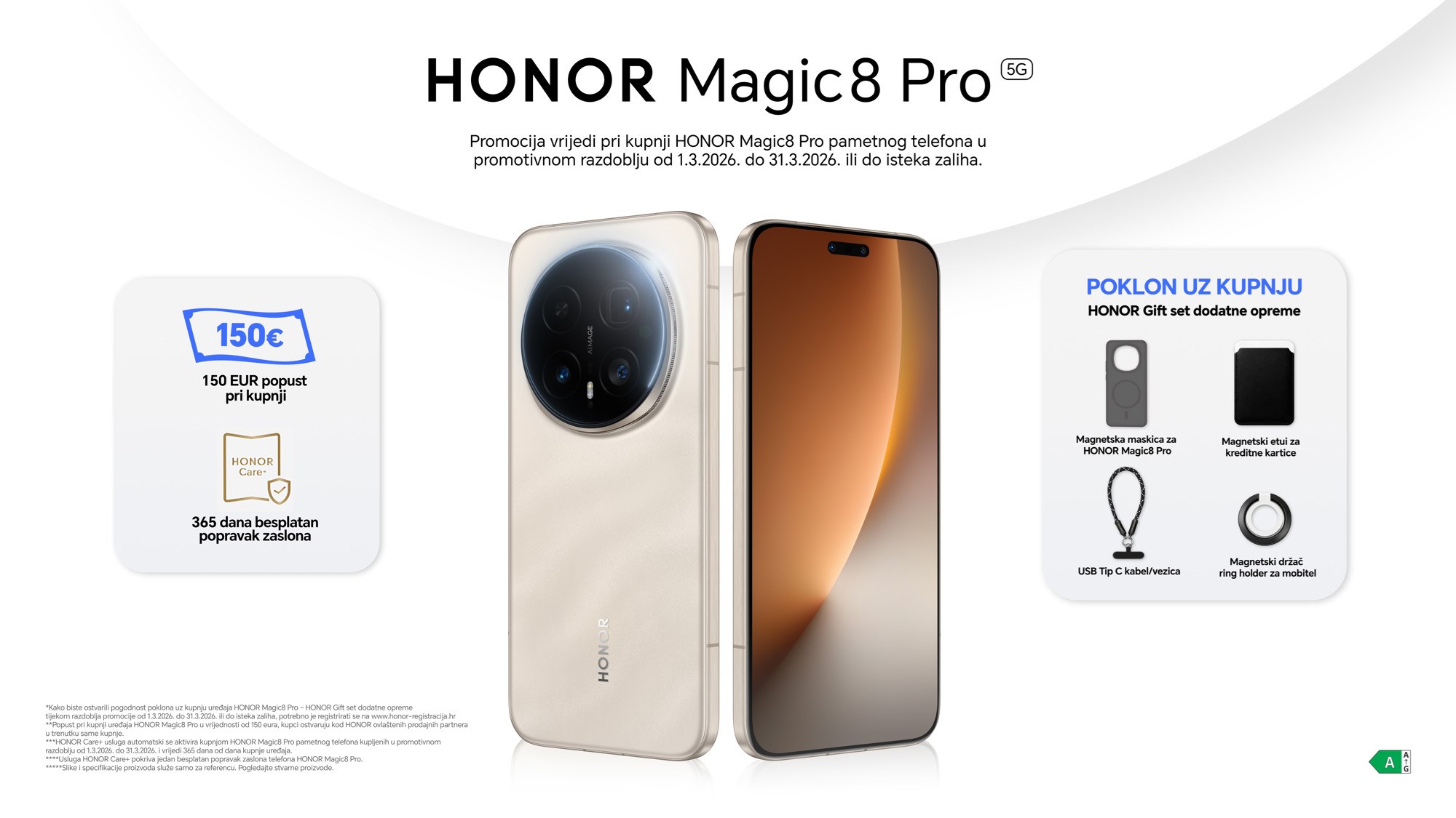 Honor Magic8 Pro stiže uz poklon paket dodatne opreme i 150 eura popusta