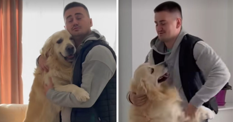 Pokazao kako se oprašta od svoga zlatnog retrivera kada ide na put. Video je dirljiv
