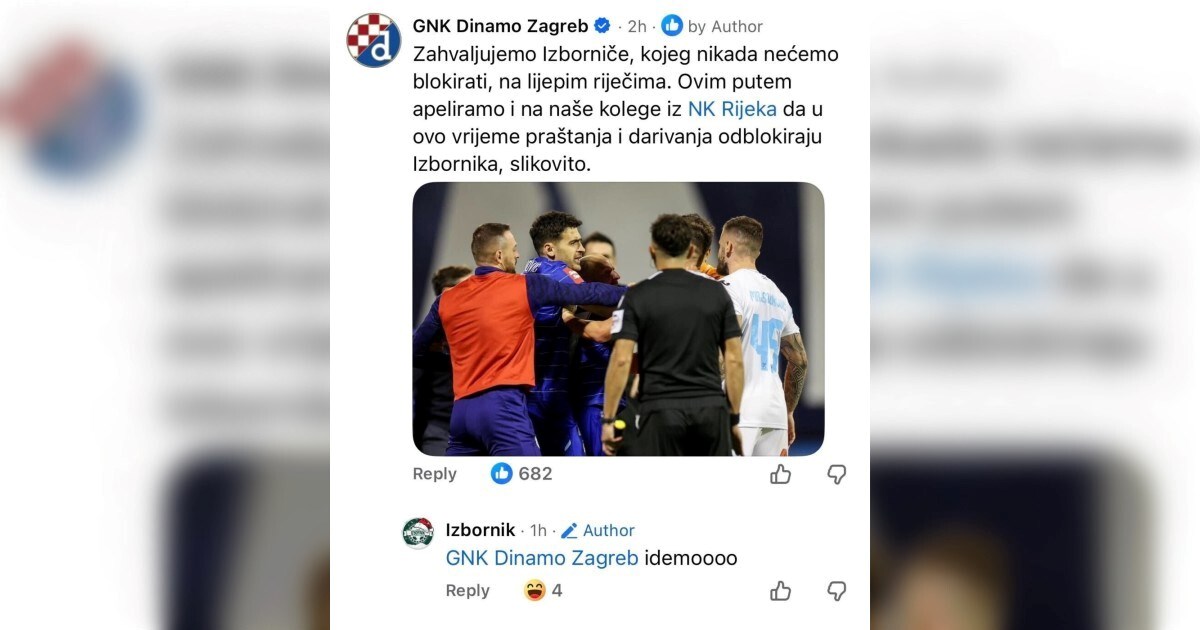 Rijeka blokirala satiričnu stranicu. Dinamo: Apeliramo da je odblokirate