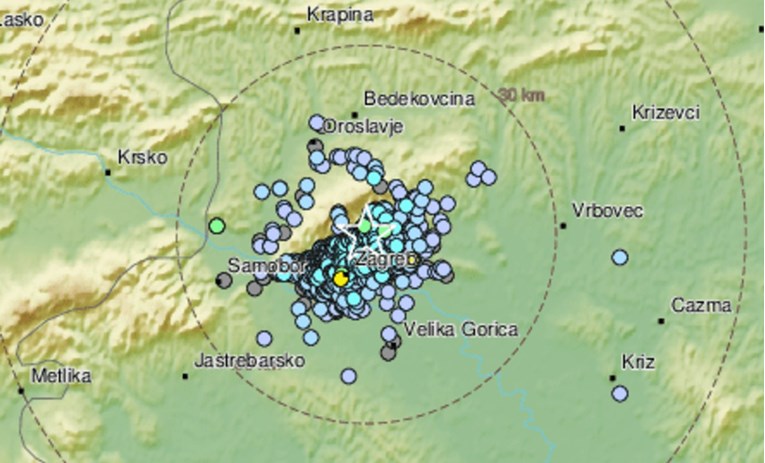 Manji potres u Zagrebu