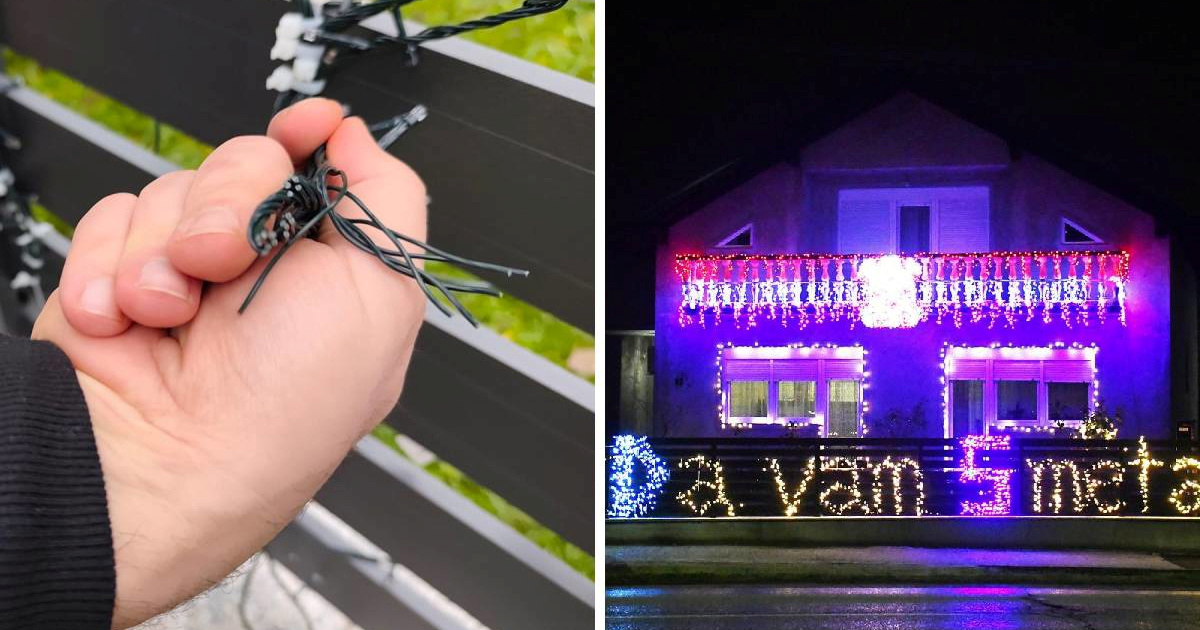 FOTO Netko je na kući okićenoj natpisom "Znam Da vam Smeta" prerezao žice