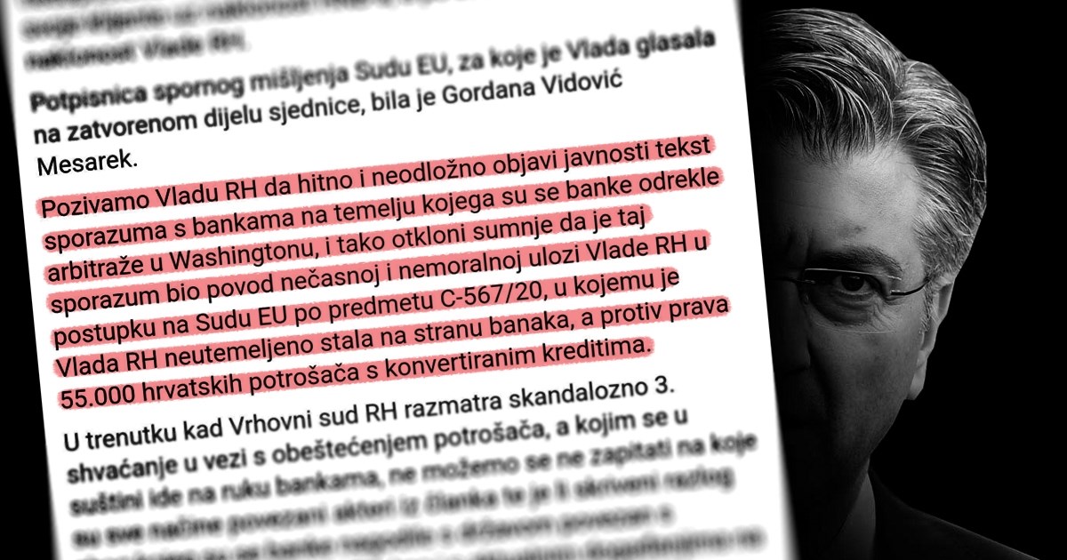 Udruga Franak: Ako je nagodba s bankama korisna, zašto je onda vlada ne objavi?