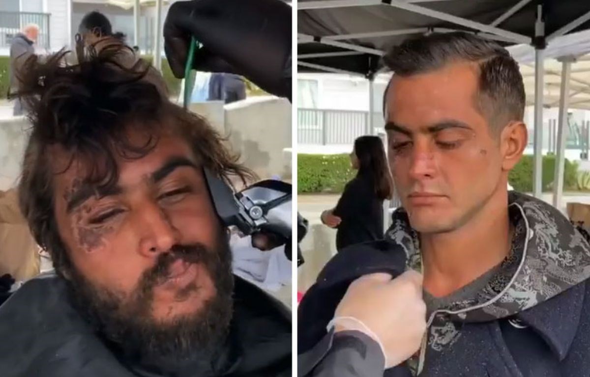 Frizer besplatno šiša beskućnike, transformacije su nevjerojatne