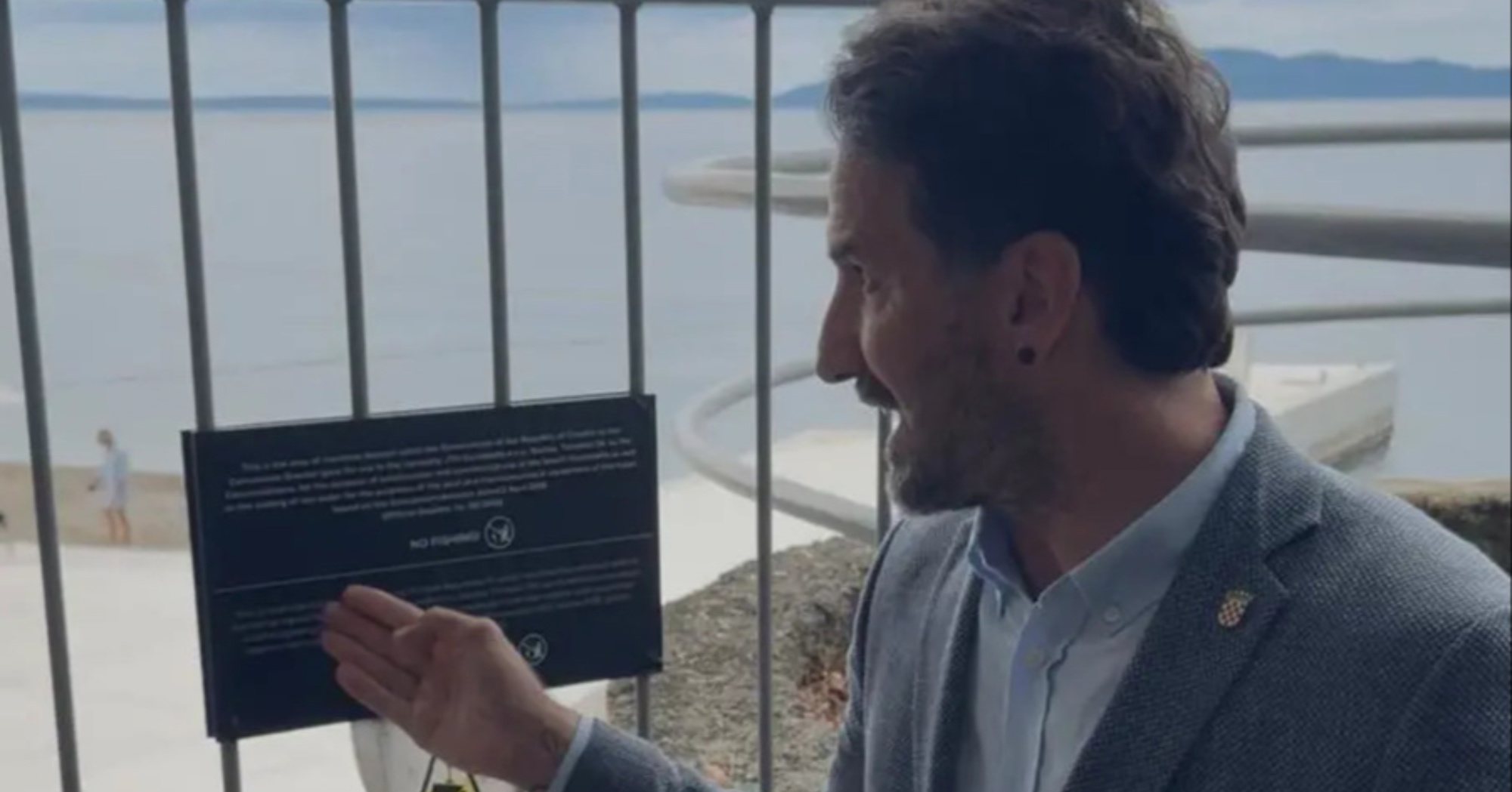 VIDEO Miletić brusilicom skinuo lokote na prilazu plaži kod hotela Hilton u Rijeci