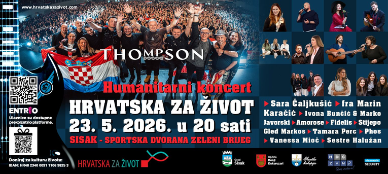 Thompson će nastupati na duhovnom koncertu u Sisku imena "Hrvatska za život"