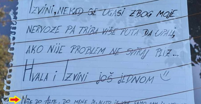 Poruka vozačice u Dalmaciji nasmijala Fejs: "Nije do Alfe, do mene je. Trudim se..."