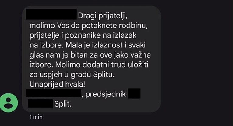 Ovo je SMS kojim se krši izborna šutnja u Splitu