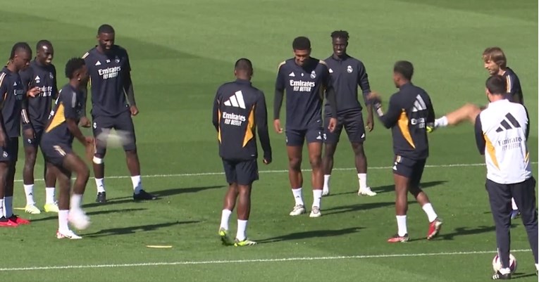 VIDEO Vinicius prevario Modrića na treningu i slavio to, ovaj ga napucao loptom