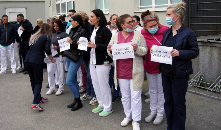 U sisačkoj bolnici prosvjedovale medicinske sestre, pridružili se i neki pacijenti