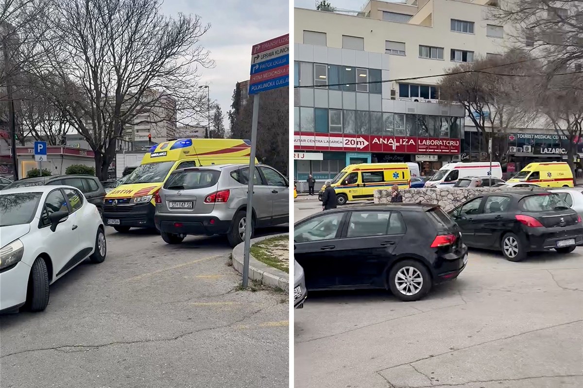 VIDEO Hitna pod sirenom nije mogla izaći iz splitske bolnice