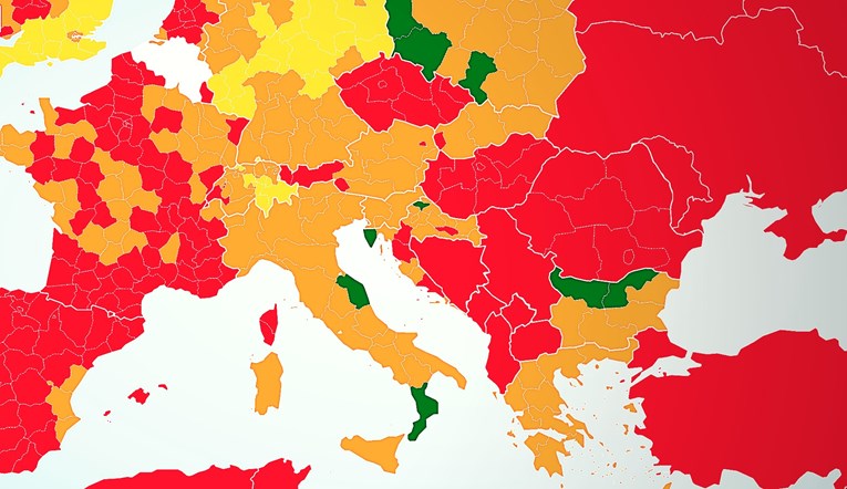 Belgija objavila covid kartu Europe, među 11 najboljih regija su 2 hrvatske županije