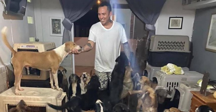 Heroj sklonio stotine pasa lutalica u svoj dom kako bi ih zaštitio od uragana