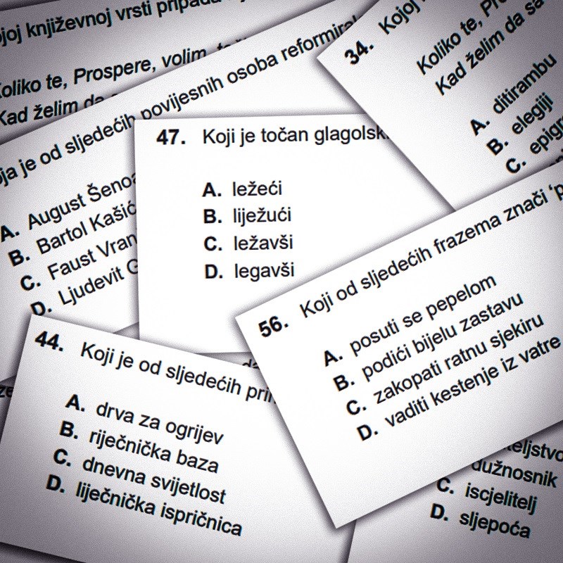 KVIZ Pitanja koja su postavljena na državnoj maturi iz hrvatskog. Znate li odgovore?