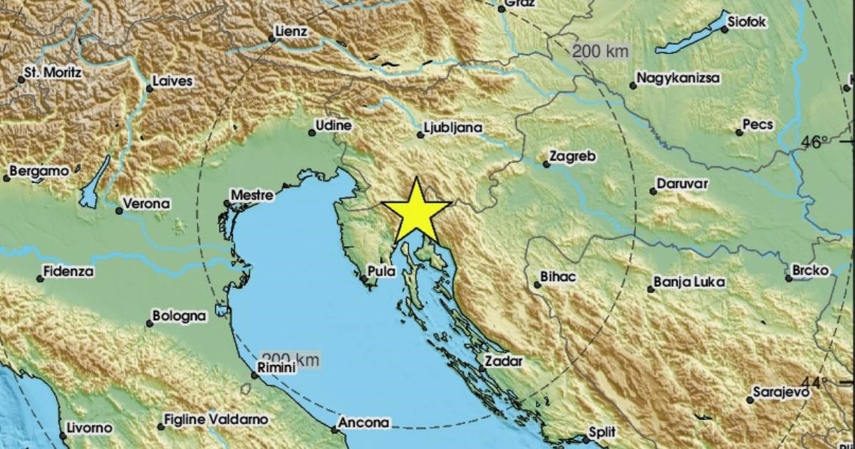 Potres kod Rijeke magnitude 2.9 po Richteru