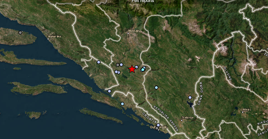 Potres magnitude 3.1 kod Čapljine u BiH