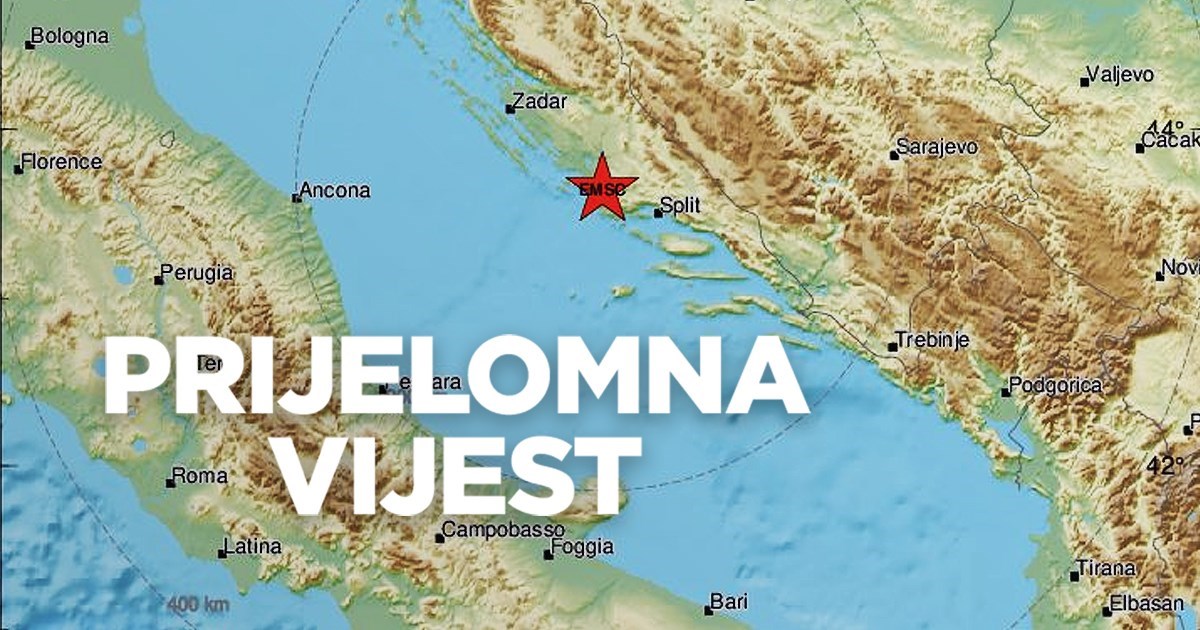Šibenik pogodio potres magnitude 4.7