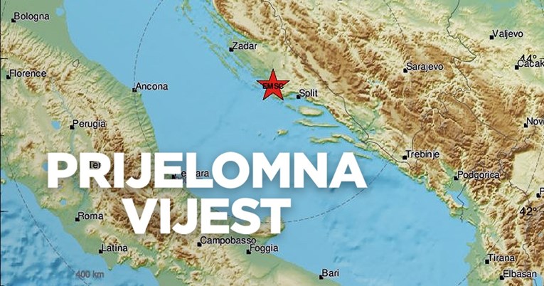Šibenik pogodio potres magnitude 4.7