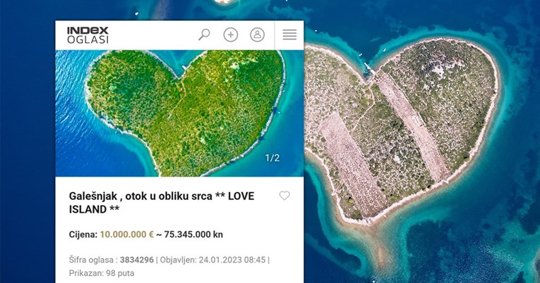 Osvanuo oglas za Galešnjak, "otok ljubavi". Cijena - 10 milijuna eura