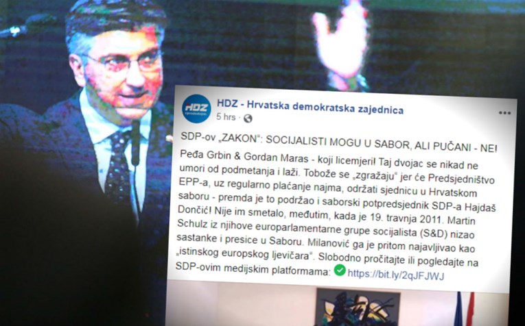 HDZ se svađa s SDP-om na Fejsu: "Socijalisti mogu u sabor, ali pučani ne"