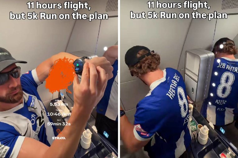 VIDEO Zaključao se u WC aviona na sat vremena kako bi istrčao 5 kilometara 😳
