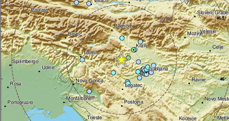 Potres jačine 3.6 u Sloveniji, osjetio se i u Hrvatskoj