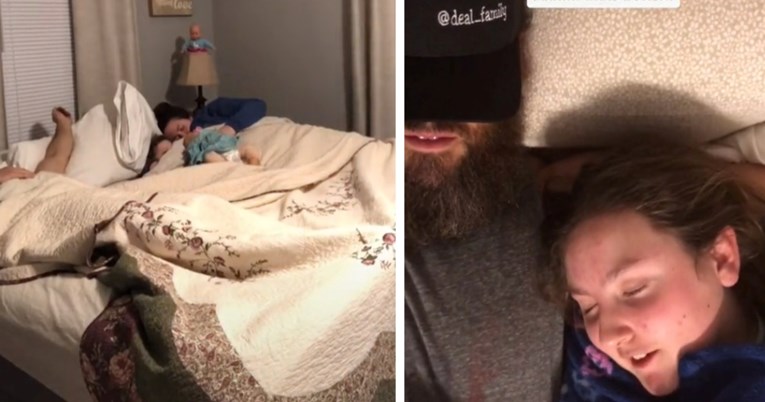 Četveročlana obitelj spava u istom krevetu, uključujući 11-godišnju kćer